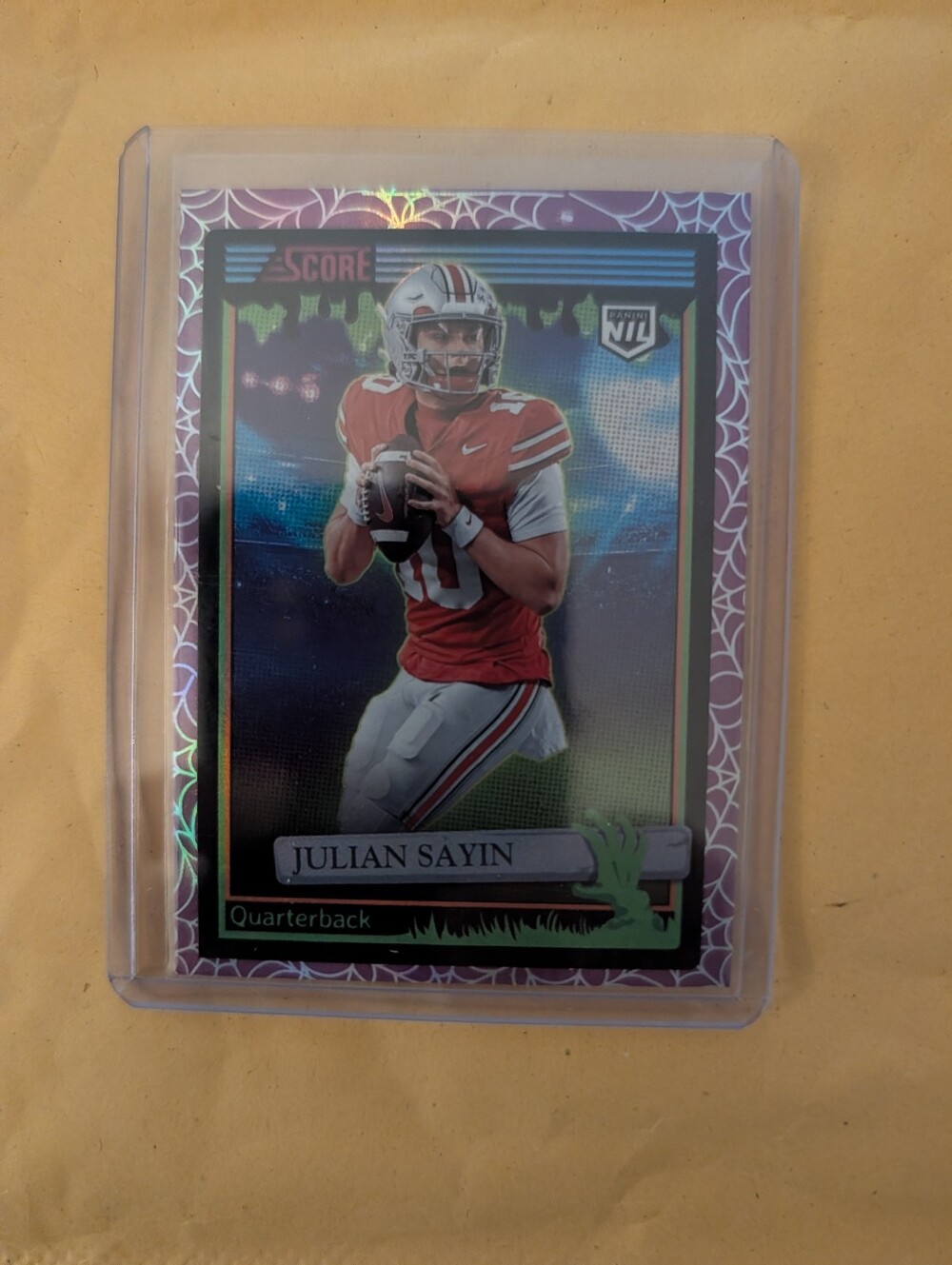 JULIAN SAYIN NIL 2026 PANINI SCORE A TREAT #141 HOLO WEBS PARALLEL SSP
